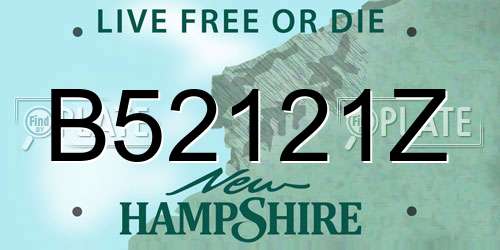 B52121Z New Hampshire License Plate