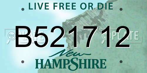B521712 New Hampshire License Plate