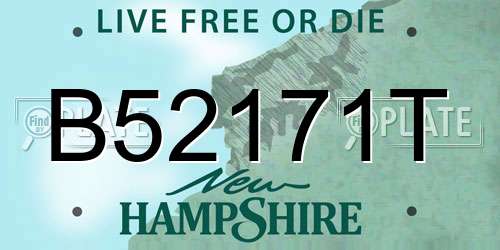B52171T New Hampshire License Plate