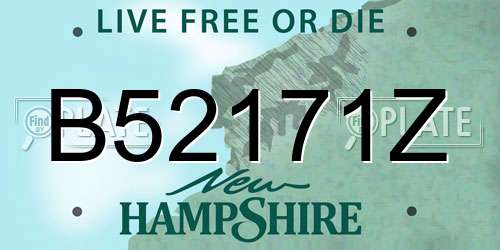 B52171Z New Hampshire License Plate