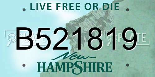 B521819 New Hampshire License Plate