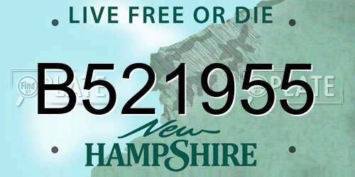 B521955 New Hampshire License Plate