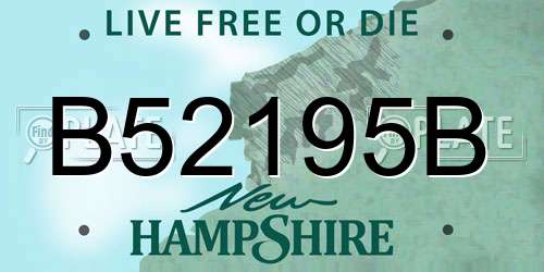 B52195B New Hampshire License Plate