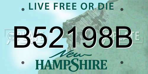 B52198B New Hampshire License Plate