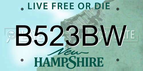 B523BW New Hampshire License Plate