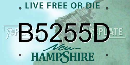 B5255D New Hampshire License Plate