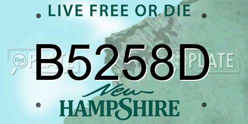 B5258D New Hampshire License Plate