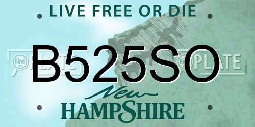B525SO New Hampshire License Plate