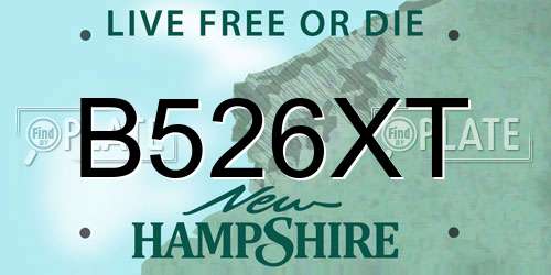 B526XT New Hampshire License Plate