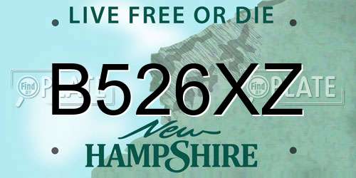 B526XZ New Hampshire License Plate