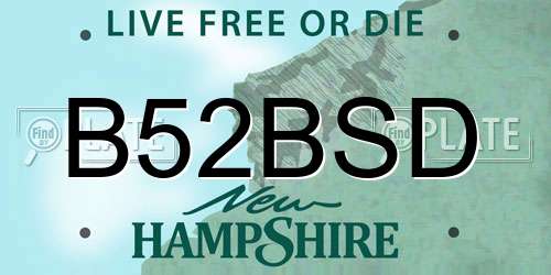 B52BSD New Hampshire License Plate