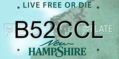 B52CCL New Hampshire License Plate