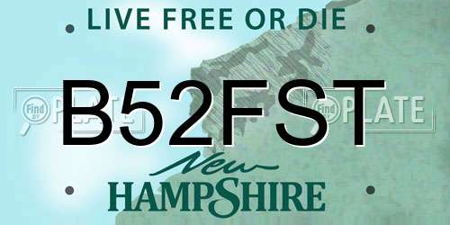 B52FST New Hampshire License Plate