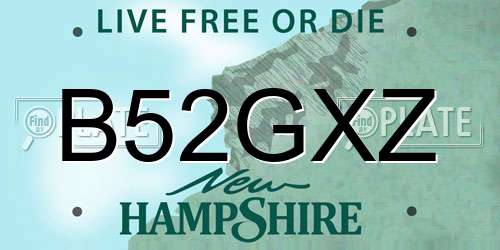 B52GXZ New Hampshire License Plate