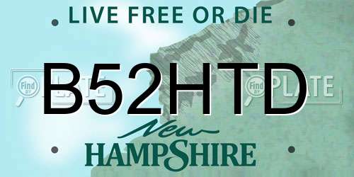 B52HTD New Hampshire License Plate