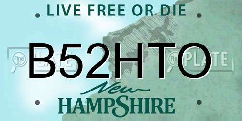 B52HTO New Hampshire License Plate