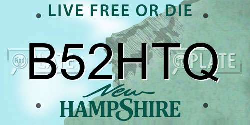 B52HTQ New Hampshire License Plate