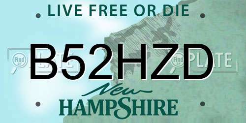 B52HZD New Hampshire License Plate