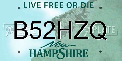 B52HZQ New Hampshire License Plate