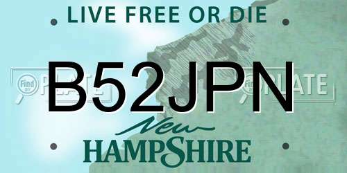 B52JPN New Hampshire License Plate