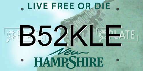 B52KLE New Hampshire License Plate