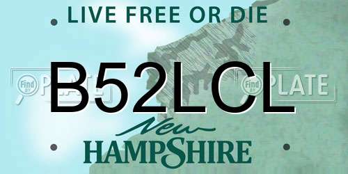 B52LCL New Hampshire License Plate