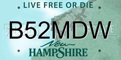 B52MDW New Hampshire License Plate