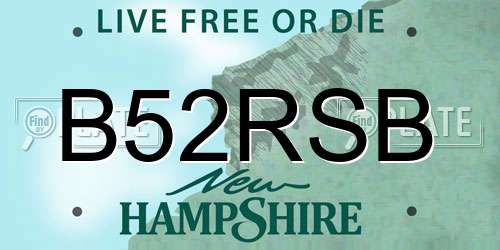 B52RSB New Hampshire License Plate