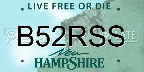 B52RSS New Hampshire License Plate
