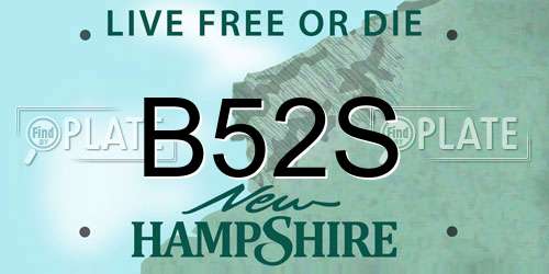 B52S New Hampshire License Plate