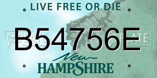 B54756E New Hampshire License Plate