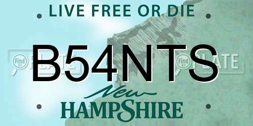 B54NTS New Hampshire License Plate