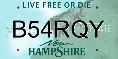 B54RQY New Hampshire License Plate
