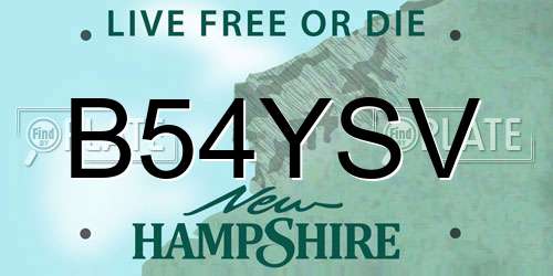 B54YSV New Hampshire License Plate
