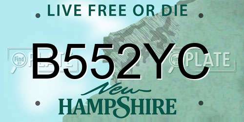 B552YC New Hampshire License Plate