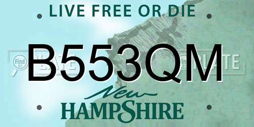 B553QM New Hampshire License Plate