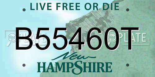 B55460T New Hampshire License Plate