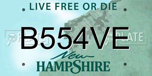 B554VE New Hampshire License Plate