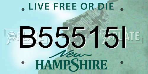 B55515I New Hampshire License Plate