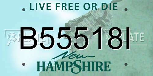 B55518I New Hampshire License Plate