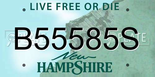 B55585S New Hampshire License Plate