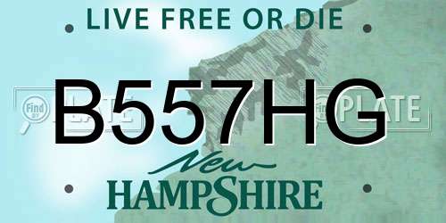 B557HG New Hampshire License Plate