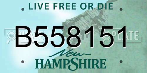 B558151 New Hampshire License Plate