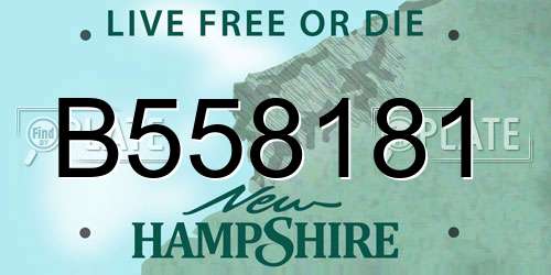 B558181 New Hampshire License Plate