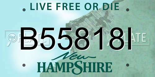 B55818I New Hampshire License Plate