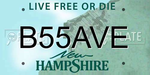 B55AVE New Hampshire License Plate