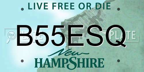 B55ESQ New Hampshire License Plate