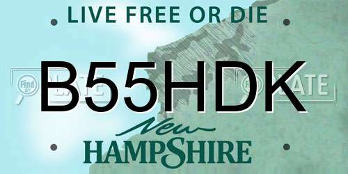 B55HDK New Hampshire License Plate