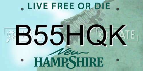 B55HQK New Hampshire License Plate