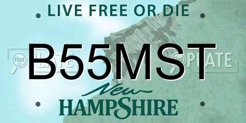 B55MST New Hampshire License Plate